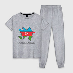 Пижама хлопковая женская Map Azerbaijan, цвет: меланж