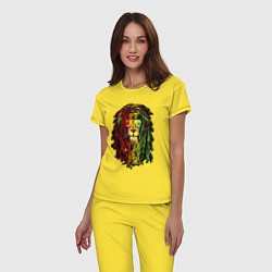 Пижама хлопковая женская Jam lioN, цвет: желтый — фото 2