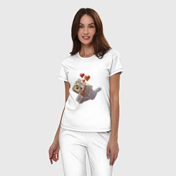 Пижама хлопковая женская Майнкрафт - милая собачка, цвет: белый — фото 2