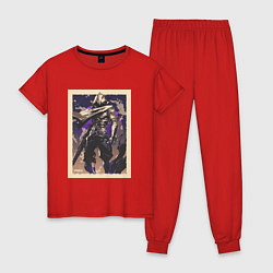 Пижама хлопковая женская Omen art, цвет: красный
