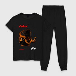 Пижама хлопковая женская Cobra Kai Art, цвет: черный