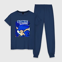 Пижама хлопковая женская Sonic Adventure Sonic, цвет: тёмно-синий