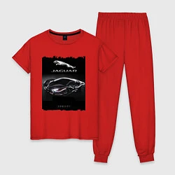 Пижама хлопковая женская Jaguar concept, цвет: красный