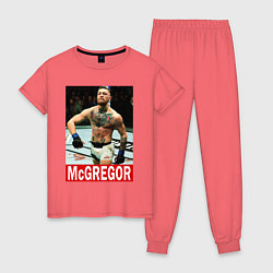 Пижама хлопковая женская Конор МакГрегор McGregor, цвет: коралловый