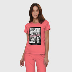 Пижама хлопковая женская Blackpink K-pop, цвет: коралловый — фото 2