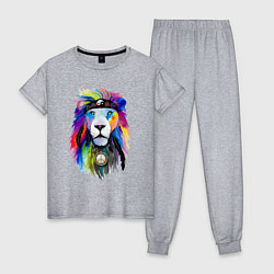 Пижама хлопковая женская Color lion! Neon!, цвет: меланж