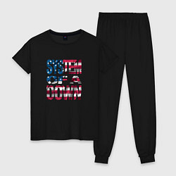 Пижама хлопковая женская System of a Down Флаг США, цвет: черный
