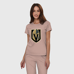Пижама хлопковая женская Vegas Golden Knights , Вегас Голден Найтс, цвет: пыльно-розовый — фото 2