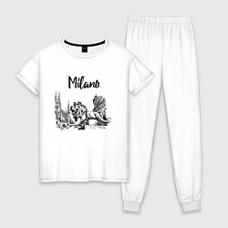 Пижама хлопковая женская Италия Милан, цвет: белый