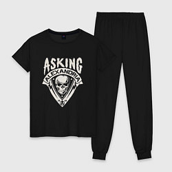 Пижама хлопковая женская Asking Alexandria рок группа, цвет: черный