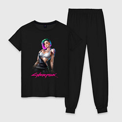 Пижама хлопковая женская Sexy Judy Cyberpunk 18, цвет: черный