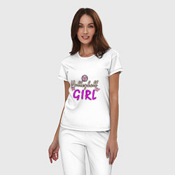Пижама хлопковая женская Volleyball - Girl, цвет: белый — фото 2