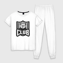Пижама хлопковая женская Volleyball Club, цвет: белый