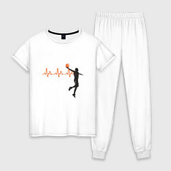 Пижама хлопковая женская Basketball Pulse, цвет: белый