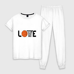 Пижама хлопковая женская Love Game, цвет: белый