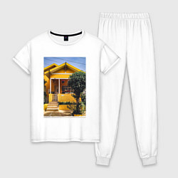 Пижама хлопковая женская Жёлтый Дом, цвет: белый