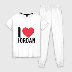 Пижама хлопковая женская I Love Jordan, цвет: белый