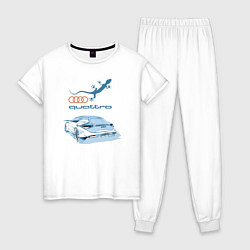 Пижама хлопковая женская Audi quattro Lizard Concept Design, цвет: белый