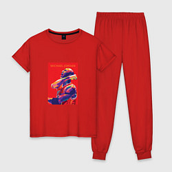 Пижама хлопковая женская Jordan Win, цвет: красный
