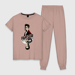 Пижама хлопковая женская Fight Сlub, цвет: пыльно-розовый
