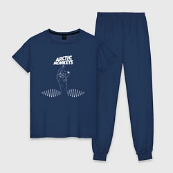 Пижама хлопковая женская Arctic Monkeys mardy bum, цвет: тёмно-синий
