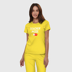 Пижама хлопковая женская Учительский мод отключен, цвет: желтый — фото 2
