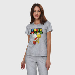 Пижама хлопковая женская Super Mario Koopa Troopa, цвет: меланж — фото 2