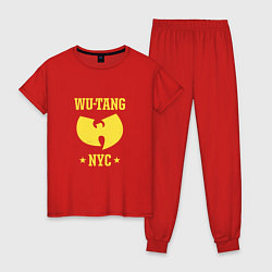 Пижама хлопковая женская Wu тang NYC, цвет: красный