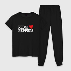 Пижама хлопковая женская RHCP Logo Red Hot Chili Peppers, цвет: черный