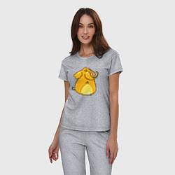 Пижама хлопковая женская Желтый слон, цвет: меланж — фото 2