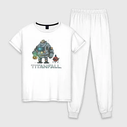 Пижама хлопковая женская Титанфол арт Helloween TITANFALL, цвет: белый