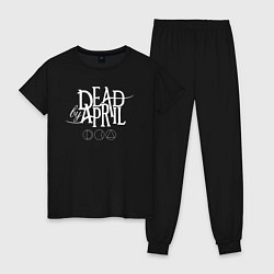Пижама хлопковая женская Dead by april demotional, цвет: черный