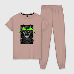 Пижама хлопковая женская Metallica Thrash Metal, цвет: пыльно-розовый