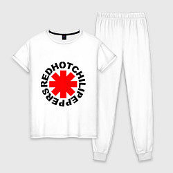 Пижама хлопковая женская Peppers logo, цвет: белый