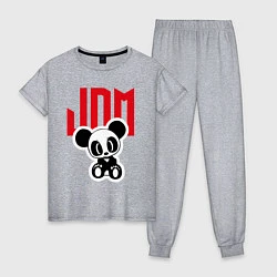 Пижама хлопковая женская JDM Panda Japan, цвет: меланж