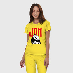 Пижама хлопковая женская JDM Panda Japan Симпатяга, цвет: желтый — фото 2