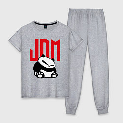 Пижама хлопковая женская JDM Panda Japan Симпатяга, цвет: меланж