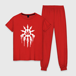 Пижама хлопковая женская Die antwoord лого потеки, цвет: красный