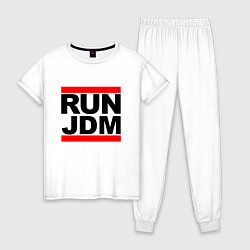 Пижама хлопковая женская Run JDM Japan, цвет: белый