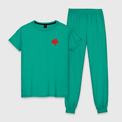 Пижама хлопковая женская Noize mc - кармашек, цвет: зеленый