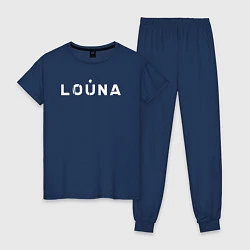 Пижама хлопковая женская Лоуна louna 1984, цвет: тёмно-синий