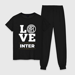 Пижама хлопковая женская Inter Love Classic, цвет: черный