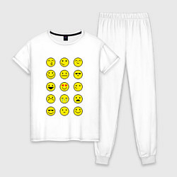 Женская пижама Pixel art emoticons 1