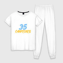 Пижама хлопковая женская 35 Champions, цвет: белый