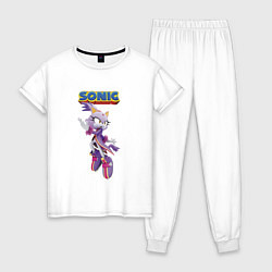 Пижама хлопковая женская Blaze the Cat Mario & Sonic Rio 2016 Olimpic Games, цвет: белый