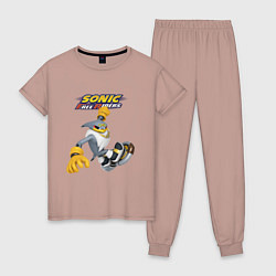 Пижама хлопковая женская Albatross Sonic Free Riders Video game, цвет: пыльно-розовый