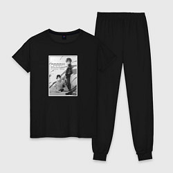 Пижама хлопковая женская Идзая арт, цвет: черный