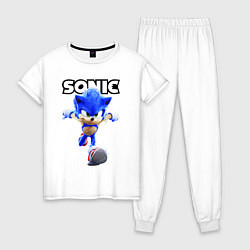 Пижама хлопковая женская Sonic the Hedgehog 2, цвет: белый