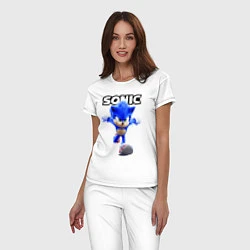 Пижама хлопковая женская Sonic the Hedgehog 2022, цвет: белый — фото 2