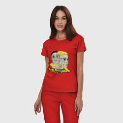 Пижама хлопковая женская Die Antwoord Art, цвет: красный — фото 2